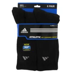 ADIDAS Men's Athletic Crew Socks, 6-Pack -Iron Stride Men Shop 1325258 001 alt2