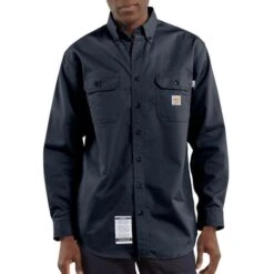 CARHARTT Men's Flame-Resistant Twill Shirt, Extended Sizes