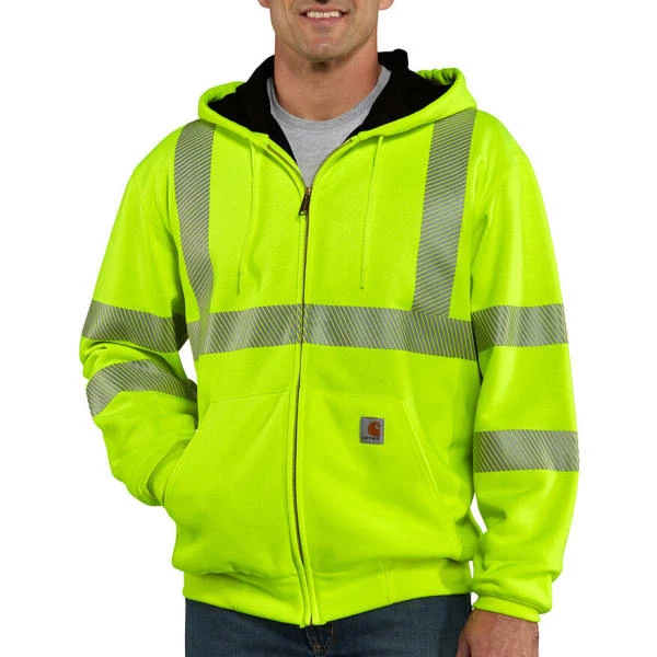 CARHARTT Men's High-Visibility Zip-Front Class 3 Thermal-Lined Sweatshirt 1 CARHARTT Men's High-Visibility Zip-Front Class 3 Thermal-Lined Sweatshirt