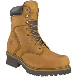 CHIPPEWA Men's 8 In. Oblique Steel-Toe Logger Boots, Tough Bark