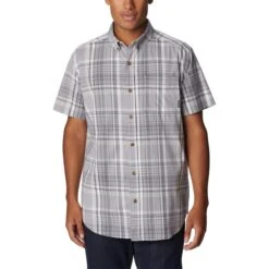 COLUMBIA Men's Rapid Rivers Mirage Short-Sleeve Shirt -Iron Stride Men Shop 1379453 002 alt5