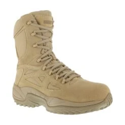 REEBOK WORK Men's Rapid Response 8inch RB Composite Toe Work Boots, Desert Tan, Wide