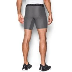 UNDER ARMOUR Men's HeatGear Armour Mid Compression Shorts -Iron Stride Men Shop 2021401 004 alt3