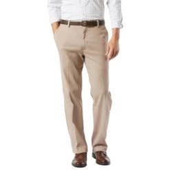 DOCKERS Men's Easy Khaki Classic Fit Stretch Flat-Front Pants