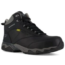 REEBOK WORK Men's Beamer Composite Toe Internal Met Guard Waterproof Athletic Hiker, Black/Grey