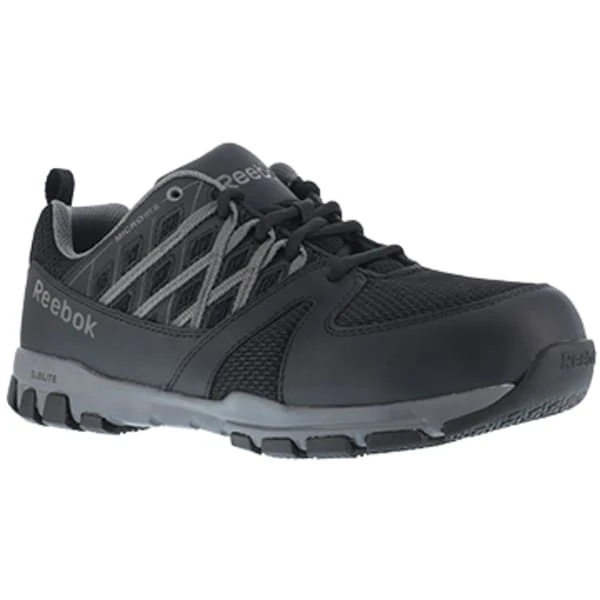 REEBOK WORK Men's Sublite Work Steel Toe Athletic Oxford Sneaker, Black/Grey 1 REEBOK WORK Men's Sublite Work Steel Toe Athletic Oxford Sneaker, Black/Grey
