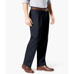 DOCKERS Men's Classic Fit Signature Khaki 2.0 Stretch Pleated Crease Pants -Iron Stride Men Shop 2055190 402 alt2