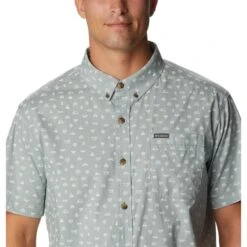 COLUMBIA Men’s Rapid Rivers™ Printed Short-Sleeve Shirt -Iron Stride Men Shop 2056957 007 alt4