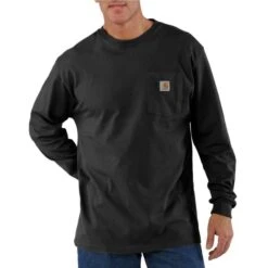 CARHARTT Men's K126 Workwear Long-Sleeve Pocket Tee, Extended Sizes