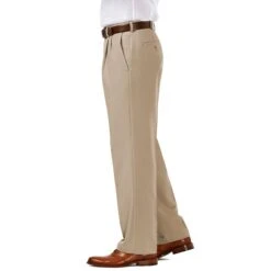 HAGGAR Men's Cool 18 Classic Fit Pleated Front Pant -Iron Stride Men Shop 2059155 203 alt2