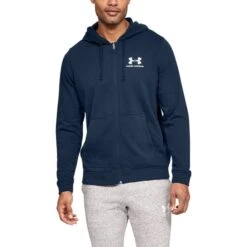 UNDER ARMOUR Men's Sportstyle Full-Zip Terry Fleece Hoodie -Iron Stride Men Shop 2060340 403 alt2