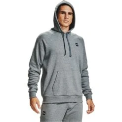 UNDER ARMOUR Men's UA Rival Fleece Hoodie -Iron Stride Men Shop 2070140 003 alt2