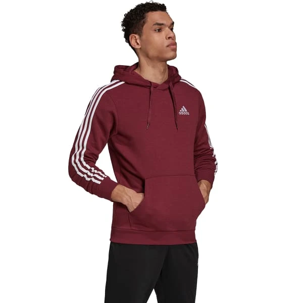 ADIDAS Men's Essentials 3-Stripe Pullover Hoodie 4 ADIDAS Men's Essentials 3-Stripe Pullover Hoodie - Image 4