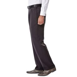 HAGGAR Men's E-CLO Stria Dress Pant -Iron Stride Men Shop 2076210 003 alt2
