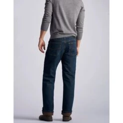 LEE Men's Relaxed Fit Flannel & Fleece Lined Straight Leg Jeans -Iron Stride Men Shop 2076357 402 alt3