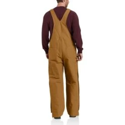 CARHARTT Men's Loose Fit Firm Duck Insulated Bib Overall -Iron Stride Men Shop 2076515 201 alt4