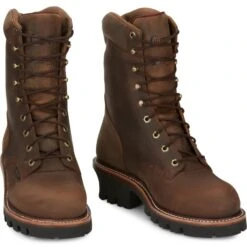 CHIPPEWA Men's Arador Steel Toe 9" Work Boots, Extra Wide (EEE) -Iron Stride Men Shop 2076717 205 alt4