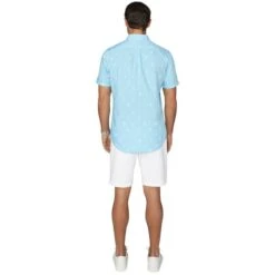IZOD Men's Classic-Fit Short-Sleeve Button-Down Shirt -Iron Stride Men Shop 2079108 407 alt3
