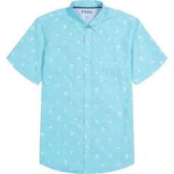 IZOD Men's Classic-Fit Short-Sleeve Button-Down Shirt -Iron Stride Men Shop 2079108 407 alt4