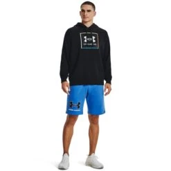 UNDER ARMOUR Men's UA Rival Fleece Graphic Shorts -Iron Stride Men Shop 2079149 411 alt5