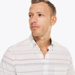 NAUTICA Men's Chambray Short-Sleeve Shirt -Iron Stride Men Shop 2079396 102 alt2