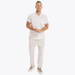 NAUTICA Men's Chambray Short-Sleeve Shirt -Iron Stride Men Shop 2079396 102 alt3