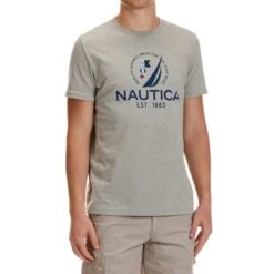 NAUTICA Men's Logo Short-Sleeve Tee