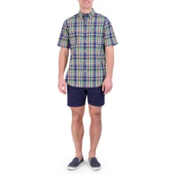CHAPS Men's Short-Sleeve Woven Shirt -Iron Stride Men Shop 2079956 402 alt4