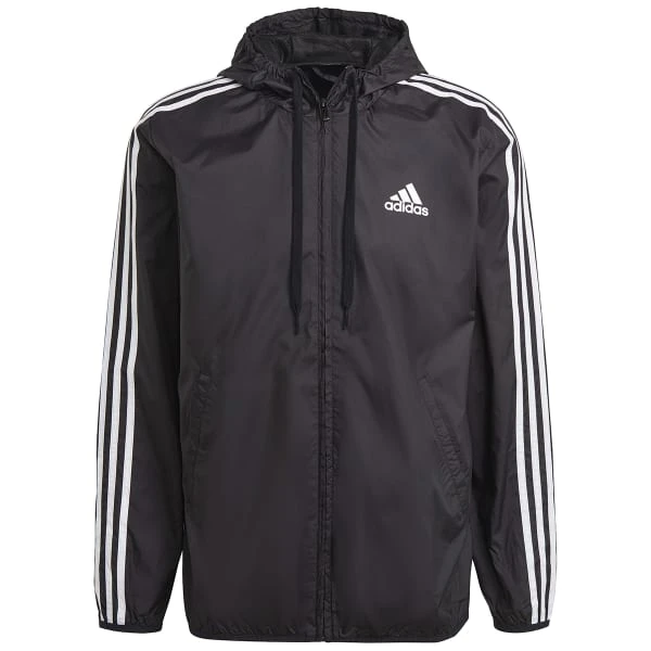 ADIDAS Men's Primegreen Essentials 3-Stripes Windbreaker 1 ADIDAS Men's Primegreen Essentials 3-Stripes Windbreaker