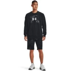 UNDER ARMOUR Men's UA Rival Fleece Dye Shorts -Iron Stride Men Shop 2082222 001 alt5
