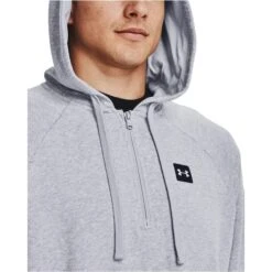 UNDER ARMOUR Men's UA Rival Fleece 1/2-Zip Hoodie -Iron Stride Men Shop 2082224 002 alt4