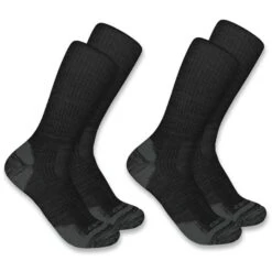 CARHARTT Men's Midweight Synthetic-Wool Blend Crew Sock, 2 Pack