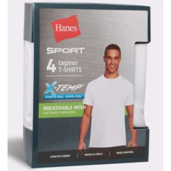 HANES Men's Ultimate X-Temp Mesh Crewneck Undershirts, 4-Pack -Iron Stride Men Shop 2084154 101 alt4