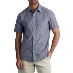 CHAPS Men's Coastland Chambray Short-Sleeve Shirt