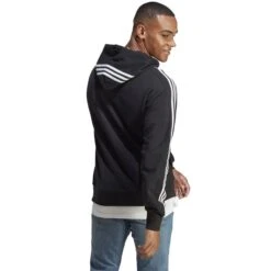 ADIDAS Men's Essentials 3-Stripes Hoodie -Iron Stride Men Shop 2084543 001 alt2