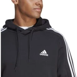ADIDAS Men's Essentials 3-Stripes Hoodie -Iron Stride Men Shop 2084543 001 alt5