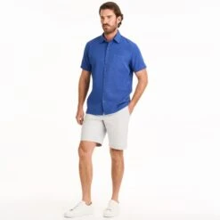 VAN HEUSEN Men's Weekend Cross Dye Short-Sleeve Shirt 9 VAN HEUSEN Men's Weekend Cross Dye Short-Sleeve Shirt -Iron Stride Men Shop 2084698 402 alt4