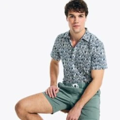 NAUTICA Men's Linen Short-Sleeve Shirt -Iron Stride Men Shop 2086152 101 alt3