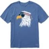 LIFE IS GOOD Men's Patriotic Eagle Short-Sleeve Crusher Lite Tee