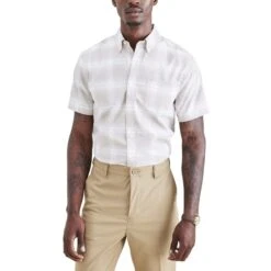 DOCKERS Men's Signature Comfort Flex Short-Sleeve Shirt