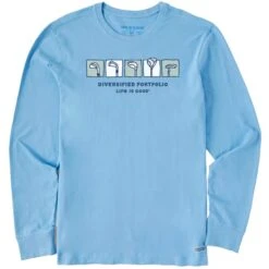 LIFE IS GOOD Men's Diversified Portfolio Golf Clubs Long-Sleeve Crusher Tee