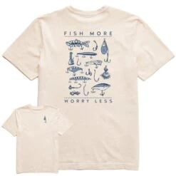 LIFE IS GOOD Men's Fish More Worry Less Short-Sleeve Tee -Iron Stride Men Shop 2087633 106 alt2