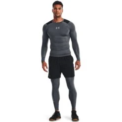 UNDER ARMOUR Men's HeatGear Vent Compression Long-Sleeve Tee -Iron Stride Men Shop 2089100 004 alt6