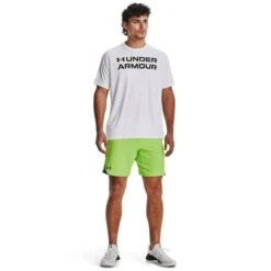 UNDER ARMOUR Men's UA Velocity Graphic Short-Sleeve Crew -Iron Stride Men Shop 2089155 101 alt5