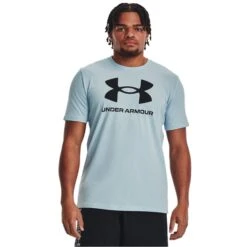UNDER ARMOUR Men's UA Sportstyle Logo Short-Sleeve Tee -Iron Stride Men Shop 2089165 406 alt2