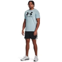 UNDER ARMOUR Men's UA Sportstyle Logo Short-Sleeve Tee -Iron Stride Men Shop 2089165 406 alt5