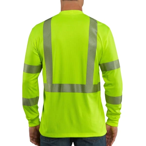 CARHARTT Men's 100496 High-Vis Force Relaxed Fit Lightweight Long-Sleeve Class 3 Pocket Tee, Extended Sizes 3 CARHARTT Men's 100496 High-Vis Force Relaxed Fit Lightweight Long-Sleeve Class 3 Pocket Tee, Extended Sizes - Image 3