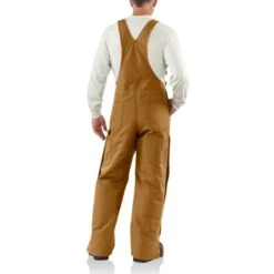 CARHARTT Men's 101626 Flame Resistant Loose Fit Duck Insulated Bib Overall -Iron Stride Men Shop 2089806 211 alt3