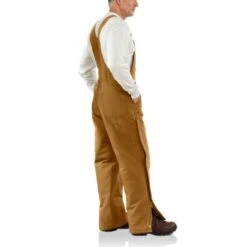 CARHARTT Men's 101626 Flame Resistant Loose Fit Duck Insulated Bib Overall -Iron Stride Men Shop 2089806 211 alt4