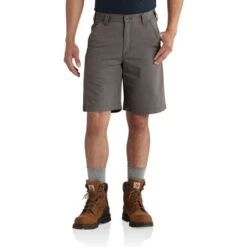 CARHARTT Men's 102514 Rugged Flex Relaxed Fit Canvas Work Shorts, Extended Sizes -Iron Stride Men Shop 2089813 004 alt2